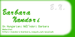 barbara nandori business card